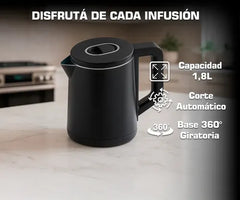 Pava Eléctrica Digital Control Temperatura 1.8l Tactil Westinghouse Wh-pe15006m Color Negro