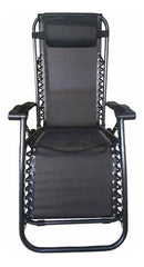 Reposera Jardin Gravedad Zero Tm Negro Hierro Tela Coversol Negro