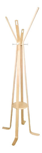 Perchero De Pie Nordico De Madera Natural Tio Musa Color Marrón Claro