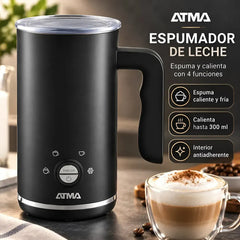 Espumador Calentador De Leche Atma Elat21bn 4funciones 450ml Negro