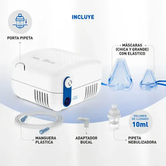 Nebulizador A Pistón Para Niños Adultos Silfab Pixel N30 Blanco