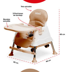 Silla De Comer Booster Bebesit 6250-a Marron Hasta 15kg Cs Silla De Comer Booster Marrón