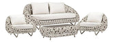 Juego De Sillones Mesita Living Jardin Exterior Ratan Curl Gris Curl