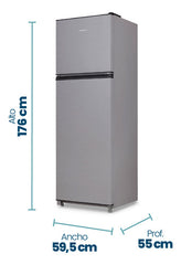 Heladera Philco Top Mount Cíclica 298l Acero Inoxidable - Phct302x