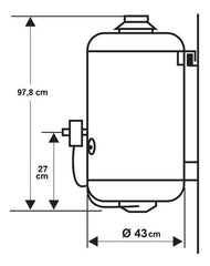 Termotanque A Gas Ecotermo Populi De Carga Superior De 70lts Blanco