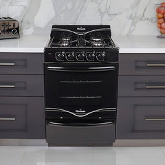 Cocina Florencia Recta 5517f A Gas Con Puerta Con Visor Color Negro