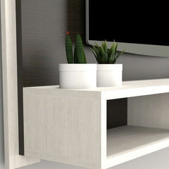 Mueble Panel Tv 52 Lcd Led Vivendi Combinado Wengue Blanco