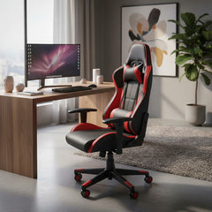 Silla Reclinable Para Oficina Pc Gamer Vivendi Negro Rojo Negro