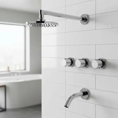 Grifería Ducha Bañera Con Trans Fv California Plus 0103/17p Plateado Cromado