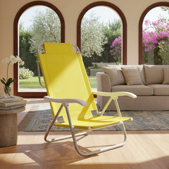 Reposera De 6 Posiciones Bel Sunny Aluminio Pvc Amarilla Amarillo