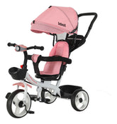 Triciclo Con Manija Barra De Empuje Bebesit Sl-1870-v1p 360° Rosa Claro