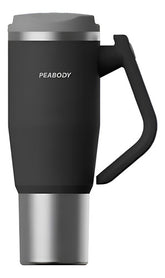 Vaso Térmico Mug Peabody Pemg1200 Negro 1200ml Doble Tapa Cs Negro Lisa