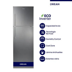 Heladera No Frost Inverter 262 L Inox Drean Rzn262fxarx0 Gris