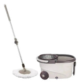 Balde Mopa Centrifugo 360 Escurridor Trapeador Acero Inox Color Beige