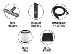 Aspiradora Kanji Kjh-vc20l004 Sopladora 3 En 1 Polvo Liquido Plateado