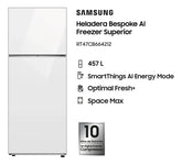 Heladera Con Freezer Inverter Samsung Bespoke Rt47cb664212b3 Color Clean White Con Capacidad De 457l