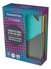 Juego De 4 Tablas De Picar + 1 Soporte Tramontina Color Mix Liso