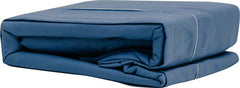 Juego Sábanas King Size Azul Microfibra Fp Home 2 Fundas Liso