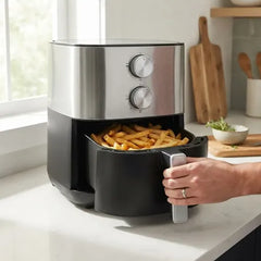 Freidora De Aire Atma Fr256maip Con Visor 6l Inox 1750w Negro
