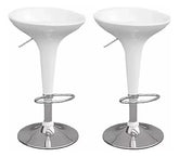 Banquetas Altas X2 Desayunador Blanco Cocina Taburete Barra Cromado Negro