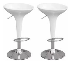 Banquetas Altas X2 Desayunador Blanco Cocina Taburete Barra Cromado Negro