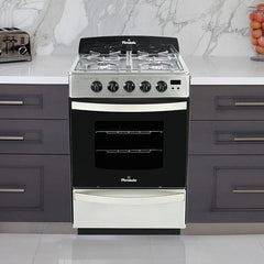 Cocina A Gas Florencia 5558 Inox 4 Hornallas Puerta Visor Inoxidable