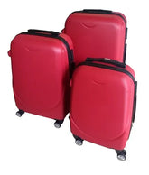 Set De 3 Valijas Rigidas Premium De Viaje De 8 Ruedas Rojo C Rojo Lisa