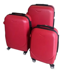 Set De 3 Valijas Rigidas Premium De Viaje De 8 Ruedas Rojo C Rojo Lisa