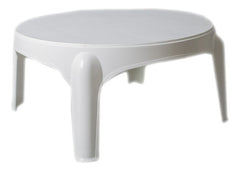 Mesa De Plastico Circular Auxiliar Gardenlife Puket Blanco Blanco