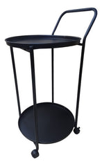 Mesa Carro Bar De Metal De 2 Niveles Con 4 Ruedas Tm Negro C Negro