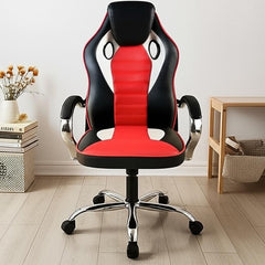 Silla Gamer Vivendi Oc065 Rojo Con Reclinación Y Altura Ajustable Ecocuero - Polipropileno