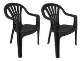 2 Sillas Plasticas Apilables Interiores Exteriores Tm H:100k Negro Lisa