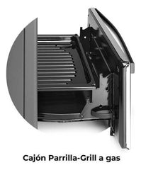 Cocina A Gas Longvie 12231x 56cm Inox Cajón Parrilla Color Acero Inoxidable