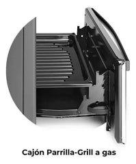Cocina A Gas Longvie 12231x 56cm Inox Cajón Parrilla Color Acero Inoxidable