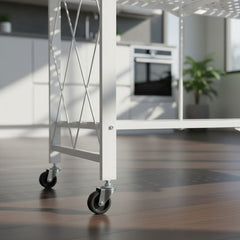 Organizador Multiuso 3 Estantes Plegable Ruedas Tm Blanco Cs
