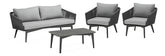 Juego Sillones Living Jardin Exterior Diva Aluminio Tio Musa Color Gris