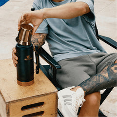 Termo Mate System De 1,2lts Blackgoat Messi X Stanley Negro