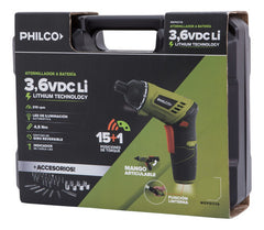 Atornillador Inalámbrico Philco Di331p Accesorios Linterna M Color Gris