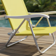 Reposera De 6 Posiciones Bel Sunny Aluminio Pvc Amarilla Amarillo