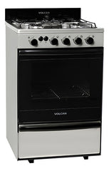 Cocina A Gas Volcan 87673vm Acero Inox Luz Con Termocupla Gris
