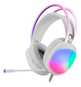 Auricular Headset Gaming Marvo H8959 Lumi 40 Mic Flexible Cs Color Blanco