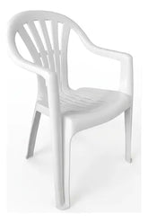 Silla Plastica Apilable Interiores Exteriores Tm Eco H:100kg Blanco Lisa