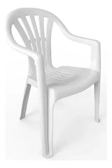 Silla Plastica Apilable Interiores Exteriores Tm Eco H:100kg Blanco Lisa