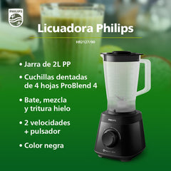 Licuadora Philips Hr2127/90 550w 2lts Negro