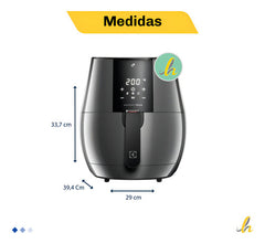 Freidora De Aire Electrolux Digital 3,2l Experience Eaf20 Color Negro