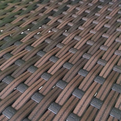 Combo 2 Sillas Rattan Plegables 1 Mesa 60cm Vidrio Caño Ct Marrón Ratán