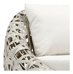 Juego De Sillones Mesita Living Jardin Exterior Ratan Curl Gris Curl