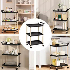 Mesa Carro Bar 3 Estantes Con Ruedas Vivendi 11410 Negro