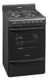 Cocina A Gas Longvie 13501g 56cm Grafito Cajón Parrilla Negro