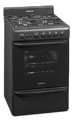 Cocina A Gas Longvie 13501g 56cm Grafito Cajón Parrilla Negro